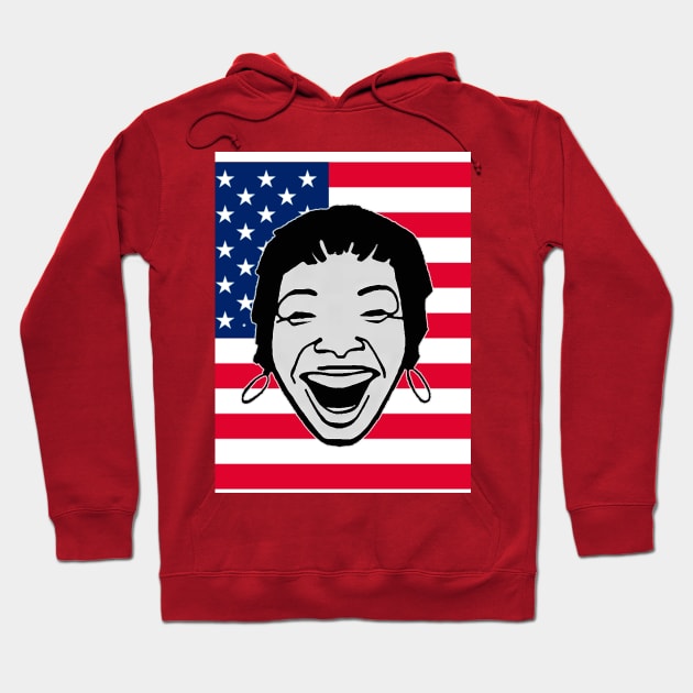 black girl in american flag Hoodie by Marccelus